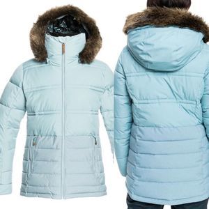 ROXY Quinn insulated Waterproof Women’s Removable Faux Fur Trim snow Coa…